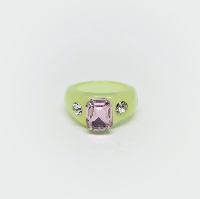 Hovedbilde Better Dayz Ring With 3 Crystals Green
