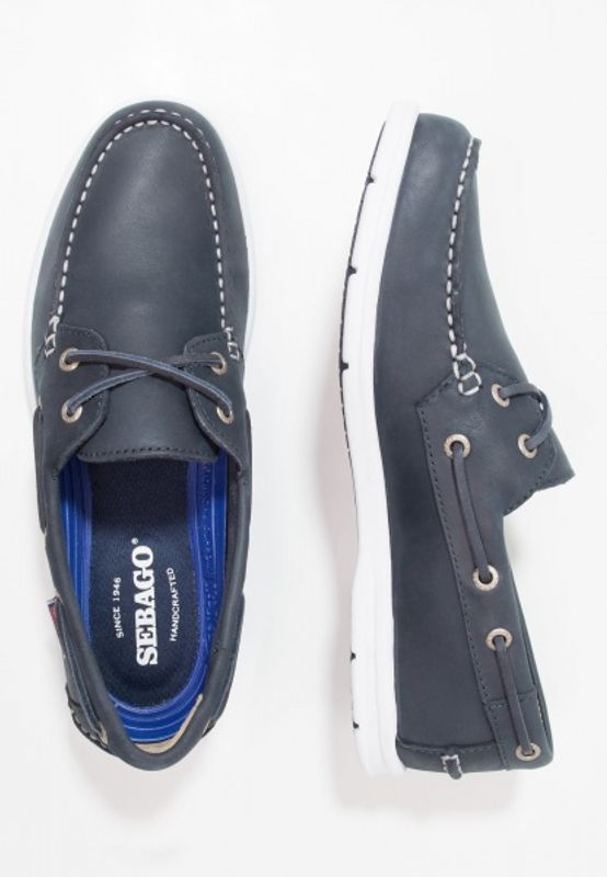 Sebago Litesides Navy Leather Herre