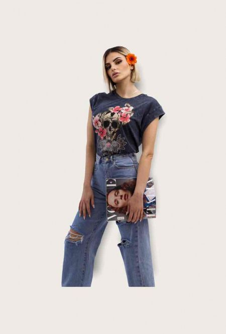 Hovedbilde Mozzaar Skull Tshirt Antrasitt