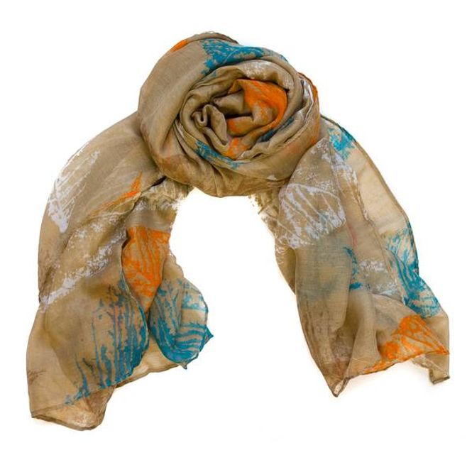 Hovedbilde Star Collection Skjerf Bladprint Beige