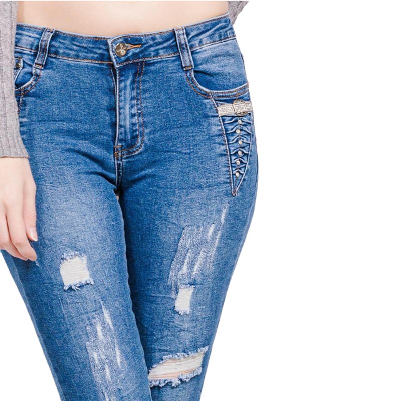 Denim Life Ripped Zip Jeans