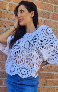Bilde av Love Forever Lara Crochet Top White