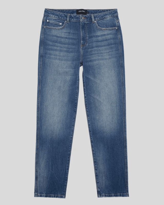 Lyle & Scott Tapered Denim Jeans Stone Wash Blue