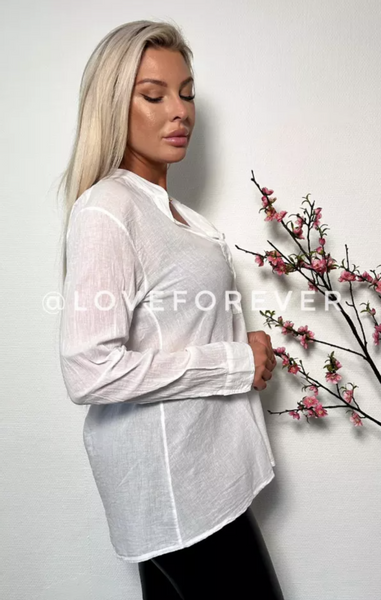 Love Forever Nikita Cotton Shirt White