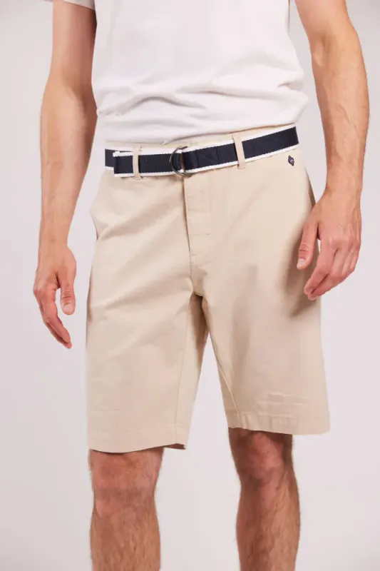 Sebago DKS Belted Bermuda Shorts Sand