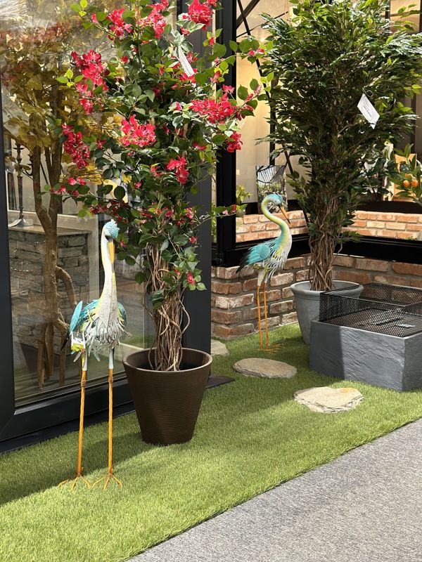 Flamingo Kranefugl Metall 36x14x65cm