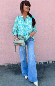 Hovedbilde Love Forever Susanne Blouse Turquoise Flower
