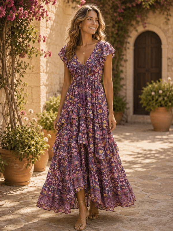 Coconut Milk Pina Maxi Dress Lilla