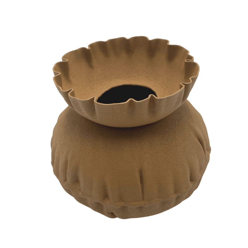 Vase Mustard Yellow Iron