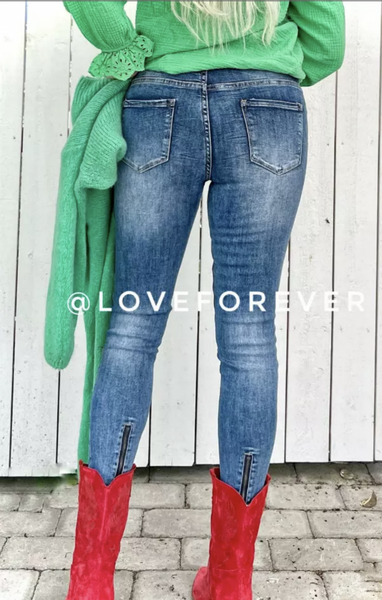 Love Forever Zipper Jeans