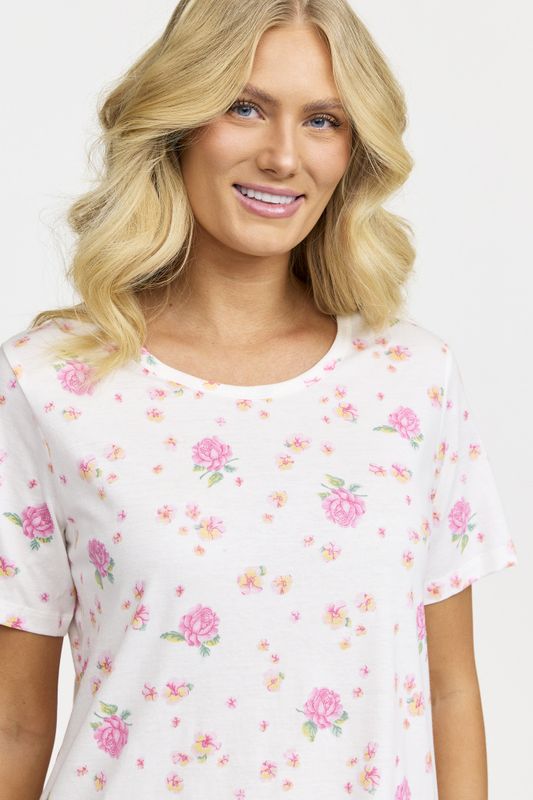 Damella Nattkjole med kort arm Ass.